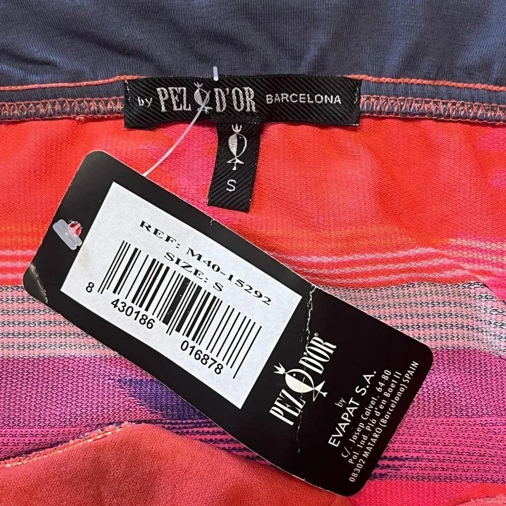 NWT Pez‎ D'Or | Pink Gray Aztec Fold Over Band Maternity Bikini Bottoms S